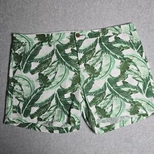 Old Navy Womens Sz 16 Shorts Linen Blend Botanical Troprical Print Resort Travel